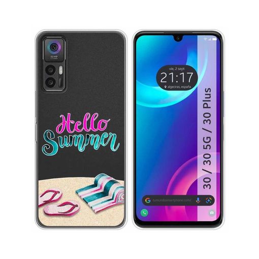 Funda Silicona Transparente Para Tcl 30 / 30 5g / 30 Plus Diseño Summer Dibujos