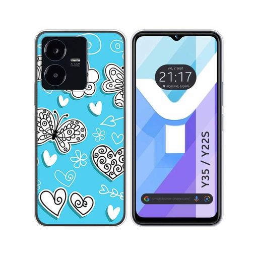 Funda Silicona Para Vivo Y35 / Y22s Diseño Mariposas Dibujos