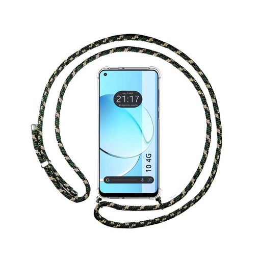 Realme 10 4G Funda Colgante transparente con cordón color Verde