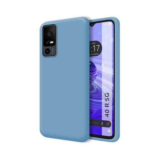 TCL 40 SE Funda Silicona Líquida Azul dibujo Vegan Life