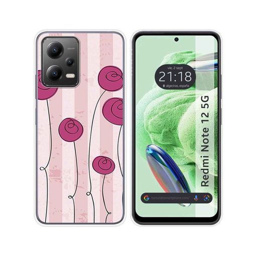 Xiaomi Redmi Note 13 5G Funda Gel Tpu Silicona dibujo Flores Vintage