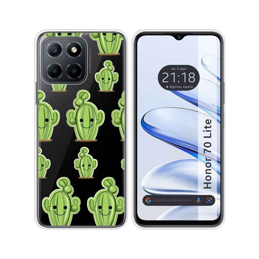 Huawei Honor 70 Lite 5G Funda Gel Tpu Silicona transparente dibujo  Cactus