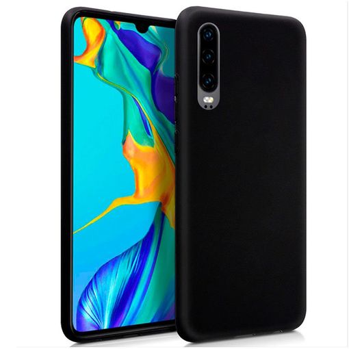 Funda Huawei P30, Silicón Negro Con Diseño