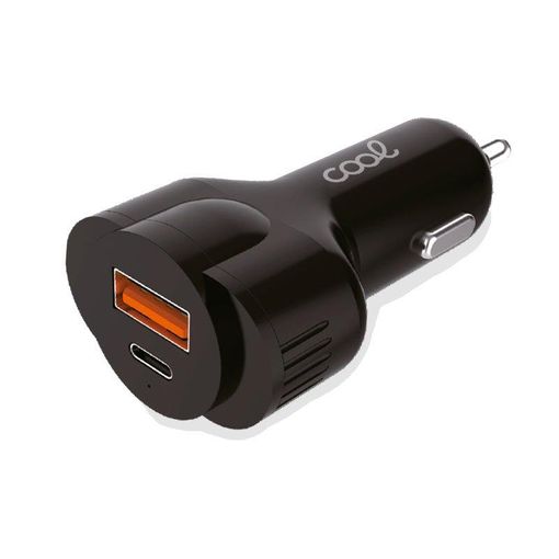 Cargador Coche Universal Entrada USB + Entrada Tipo C PD COOL (30W