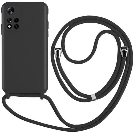 Cool Funda Transparente con Cordón Negro para Xiaomi MI 11 Lite/ Mi 11 Lite  5G