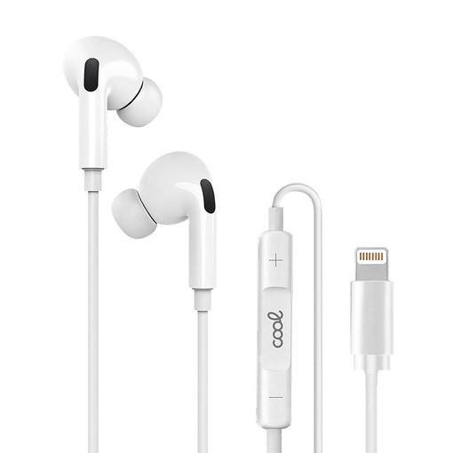 Auriculares Blancos COOL Stereo Con Micro para iPHONE (Lightning Bluetooth)