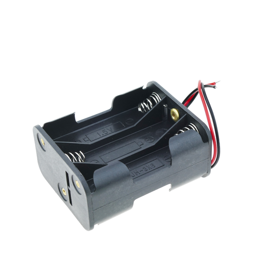 Portapilas plano para 4 pilas LR6 AA 1.5V - Cablematic