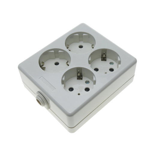 Base de enchufe schuko empotrable IP44 a tornillo con tapa de color blanco  - Cablematic