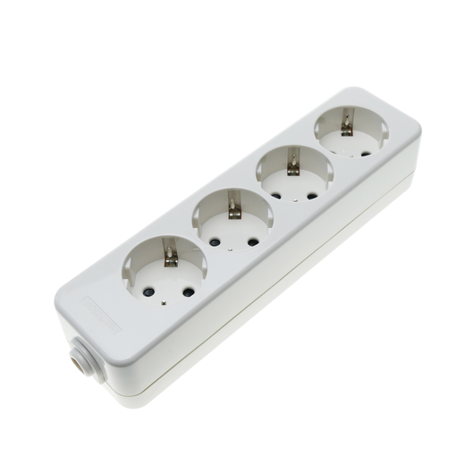 Base de enchufe schuko empotrable IP44 a tornillo con tapa de color blanco  - Cablematic