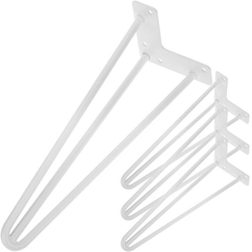 Pies para mesa y mueble Patas en acero 2 varillas 20 cm blanco 4-pack -  Cablematic