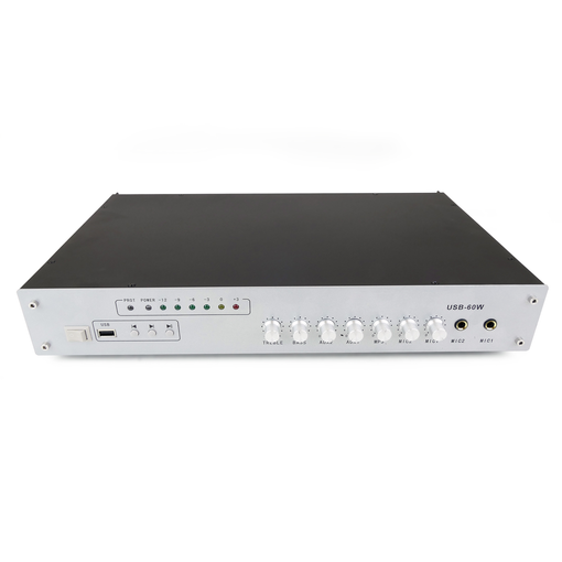 Bematik - Amplificador Para Sonorización Profesional De 60w 110v 1 Zona Con Mic Aux Mp3 Kn05600