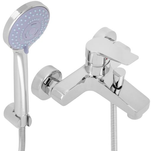  Grifo de ducha de plata baño ducha Teléfono Ducha monomando  cromo estilo moderno ducha conjunto lavabo grifo : Herramientas y Mejoras  del Hogar