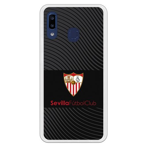 Funda Oficial Sevilla Trama Gris Sobre Fondo Negro Ss18-19 Para Samsung Galaxy A20e