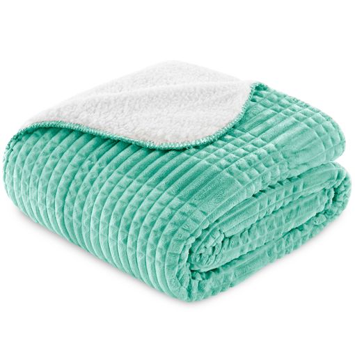 Manta Polar Plaid Multiusos Suave Gofrada Borreguillo Verde con Ofertas en  Carrefour