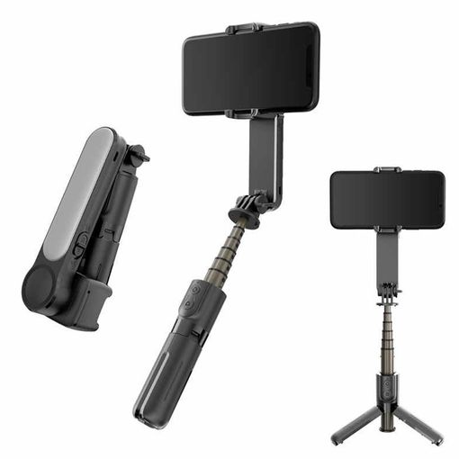 Gimbal Selfie Stick con trípode, trípode para teléfono Bluetooth extensible  antivibraciones con estabilizador y equilibrio automático, soporte para