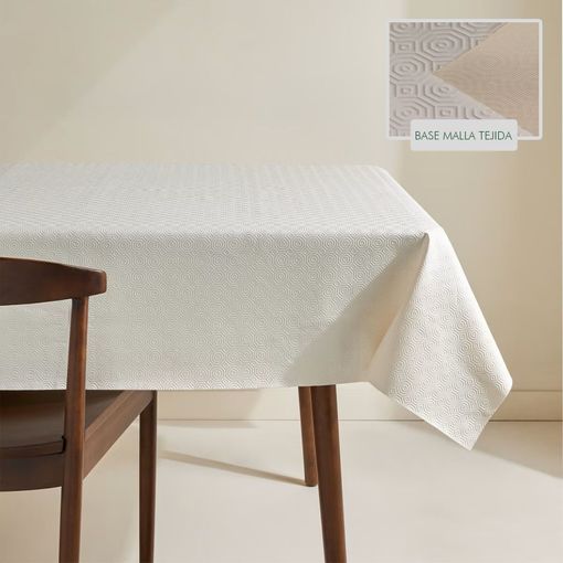 Mantel Hule Muletón Protector Mesa Por Metros - Engomado Grabado 6801123  100x140 Cm blanco Grabado Grueso Goma exma con Ofertas en Carrefour