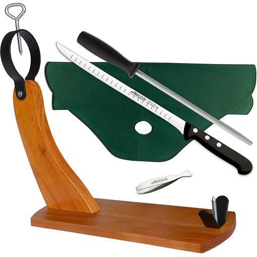 Cuperinox, Kit Corta Jamón, Juego Jamonero Y Cuchillo Jamonero  Profesional (5 Pzas)