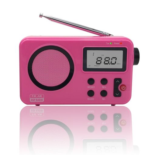 NK Radio Portátil Vintage Pequeña NK-AB1904-FM Rosa