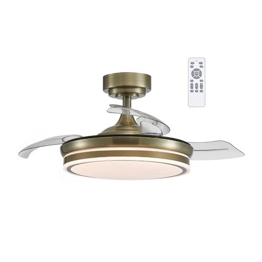 Ventildor De Techo Con Luz Y Aspas Plegables Wonderlamp Oroel - Níquel  Ø106cm con Ofertas en Carrefour