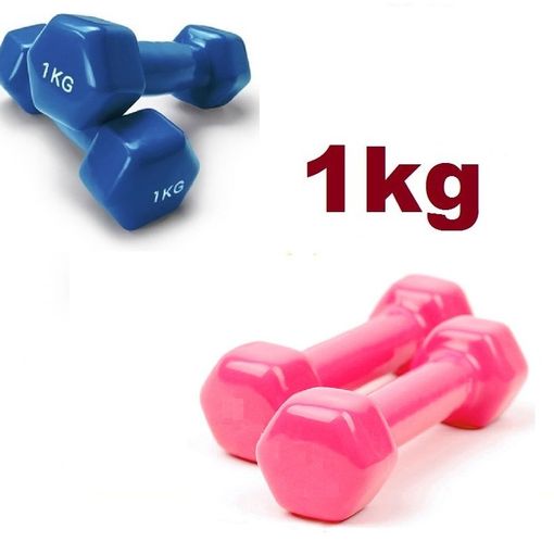 Mancuernas Pesas De Disco 5kg + 5kg 10kg Total Con Barra Fitness  Musculación Gimnasio Plásticas con Ofertas en Carrefour