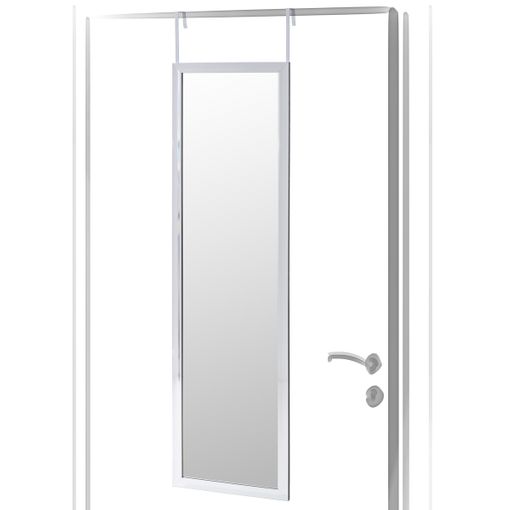 Espejo para puerta colgante Lesina 2 ganchos plástico 121 x 41 cm negro  [en.casa]