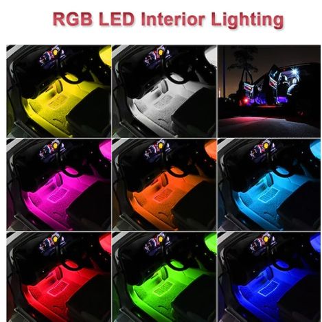 4 Barras Led De Luces Led Para Interior De Coche. Con Mando A