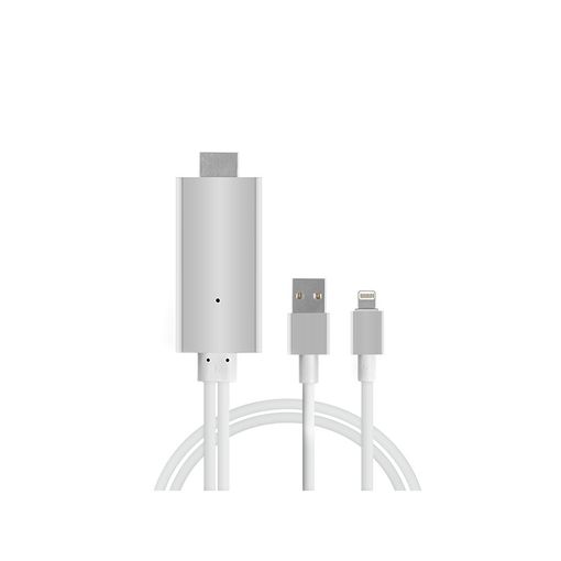 Cable hdmi para iphone/ipad lightning 8 pins - Gris - Cable HDMI