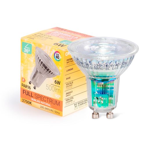 Bombilla LED GU10 5.4W cristal - 740lm - PAR16 - 100°