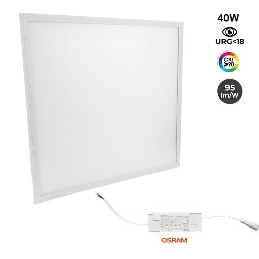 Panel LED empotrable 60X60 cm - Driver OSRAM - 40W - UGR18 - CRI90