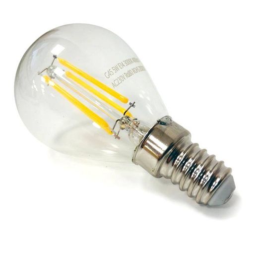 Bombilla LED Esférica Transparente, E14, 4w