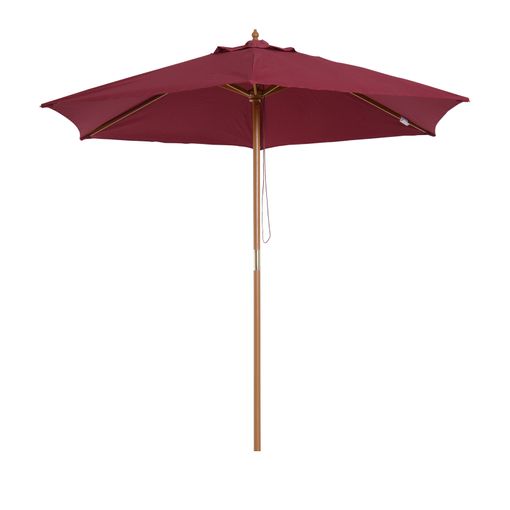Sombrilla Parasol De Bambú Poliéster 250x230 Cm - Outsunny. Rojo Vino con  Ofertas en Carrefour | Ofertas Carrefour Online