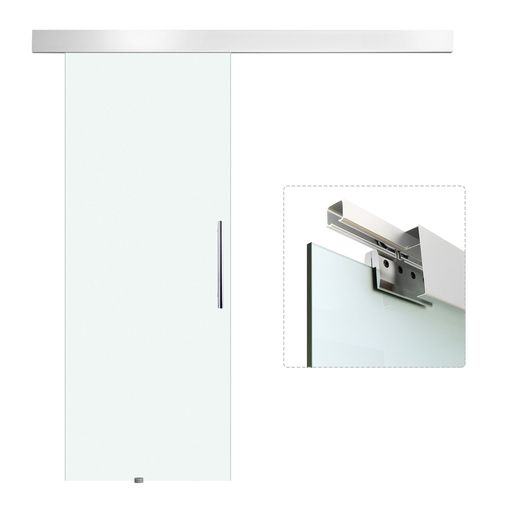 HomCom® Kit de Instalación Puerta Corredera Madera Riel y Guía Aleacion  Aluminio Puertas Corredizas Madera 200x3,05x3,06cm