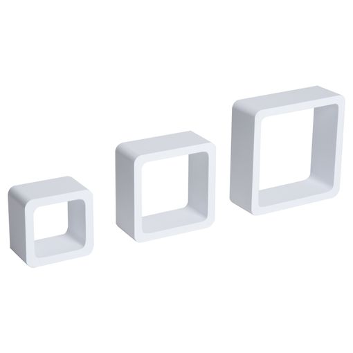 Juego De 3 Cubos Estantes De Pared De Mdf Homcom 25x25x9 Cm - Blanco con  Ofertas en Carrefour