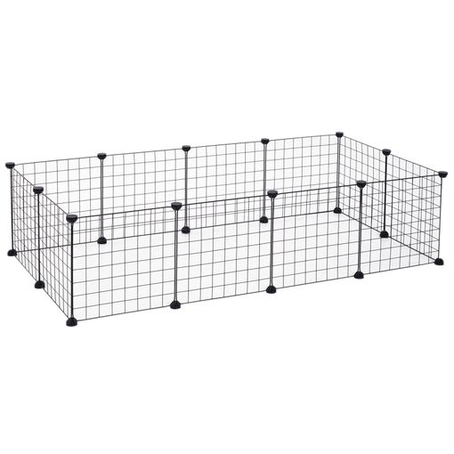 Parque Para Perros Pawhut De Acero 82,5-150x79x61 Cm Negro con