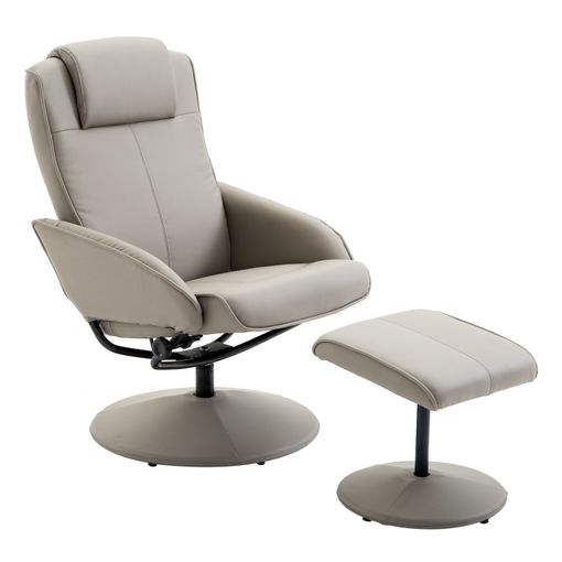 HOMCOM Sillón Relax Reclinable Tapizado en PU Butaca de Salón con