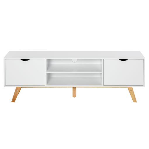 Mueble De Tv De Melamina De Madera Pino Homcom 117x39x56,7 Cm-blanco con  Ofertas en Carrefour