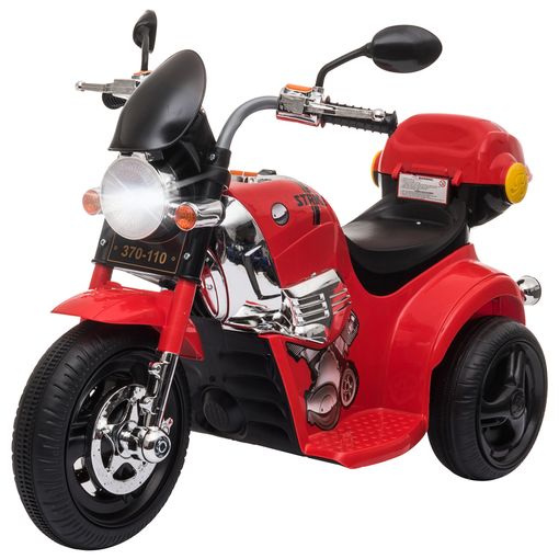 Ingenieros Puntualidad esponja Moto Eléctrica Triciclo Infantil Con Música Y Bocina Faros Rojo Homcom con  Ofertas en Carrefour | Ofertas Carrefour Online