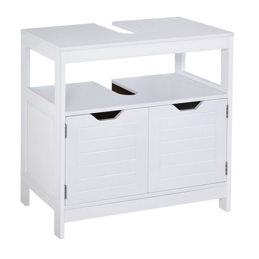 Mueble para debajo del lavabo 2 puertas kleankin 60x30x60 cm blanco