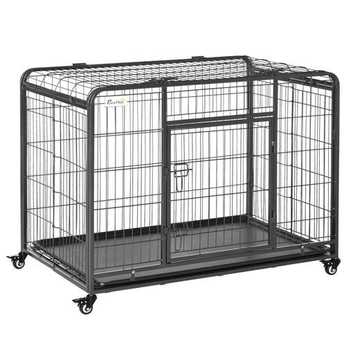 Jaula Perros Con 2 Puertas De Mdf Metal 81x58,5x66 Cm-pawhut.negro con  Ofertas en Carrefour