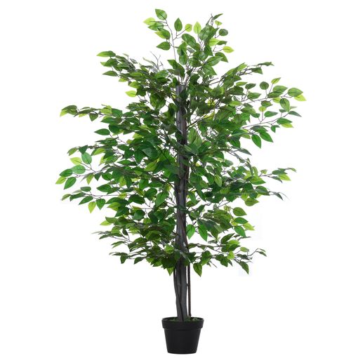 Árbol De Ficus Artificial De Pe, Cemento, Pp Outsunny Ø20x145cm-verde