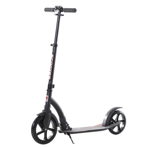 Patinete Plegable Homcom Aluminio Pp Pu, 92,5x37,5x87-101,5 Cm, Negro