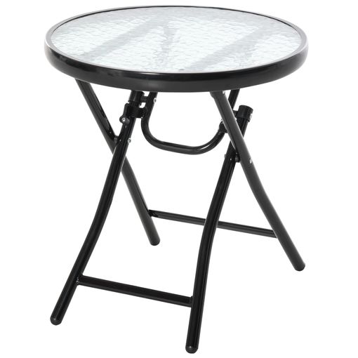 Mesa Redonda De Jardín De Cerámica Metal Ø60x71 Cm-outsunny. Negro con  Ofertas en Carrefour