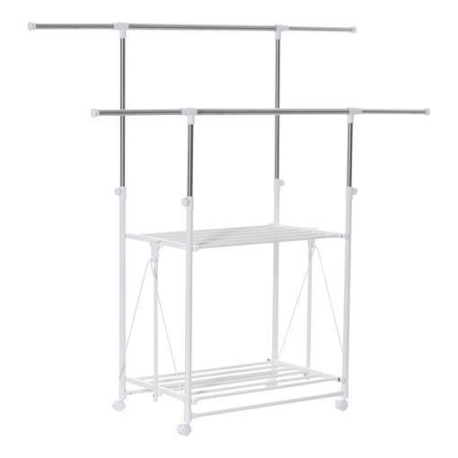 artería Ministro tolerancia Perchero Plegable De Acero Metal Homcom 157x50x160 Cm-blanco con Ofertas en  Carrefour | Ofertas Carrefour Online