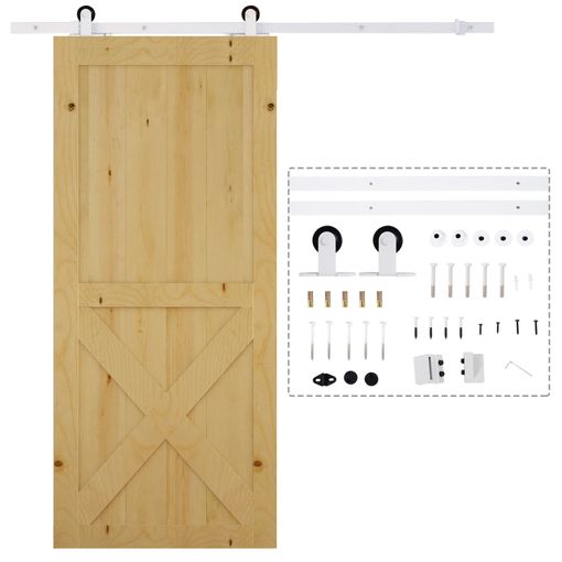 Kit de accesorios para puerta corredera Homcom negro 200x4x0,6 cm