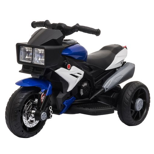 Moto Eléctrica Infantil Con 3 Ruedas Para +3 Años Azul Y Negro Homcom con  Ofertas en Carrefour