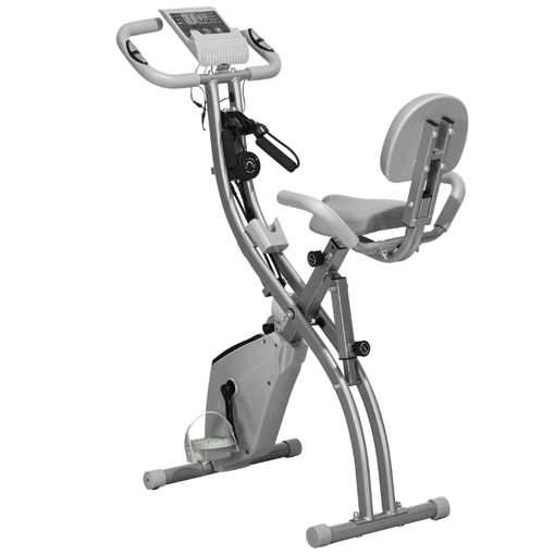 HomCom Bicicleta Estática Plegable 2 en 1 Rosa