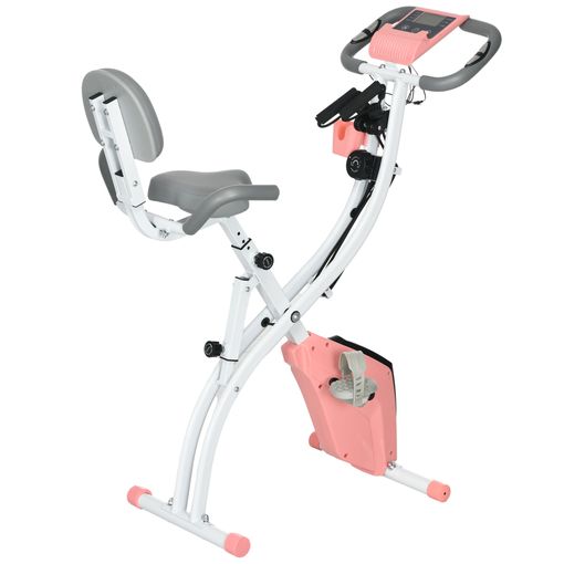 HomCom Bicicleta Estática Plegable Roja