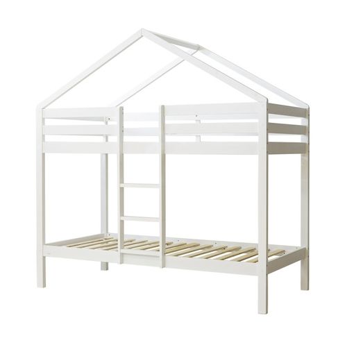 Litera Casita + Cama De Arrastre Madera Blanco 90x190/90x190cm con Ofertas  en Carrefour