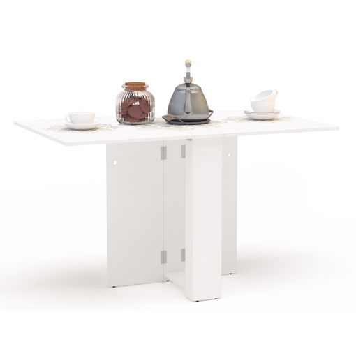 Mesa De Cocina Plegable Bayona Patas Blancas 80 Cm (ancho) X 76 Cm (alto) X  40 - 60 Cm (fondo) con Ofertas en Carrefour