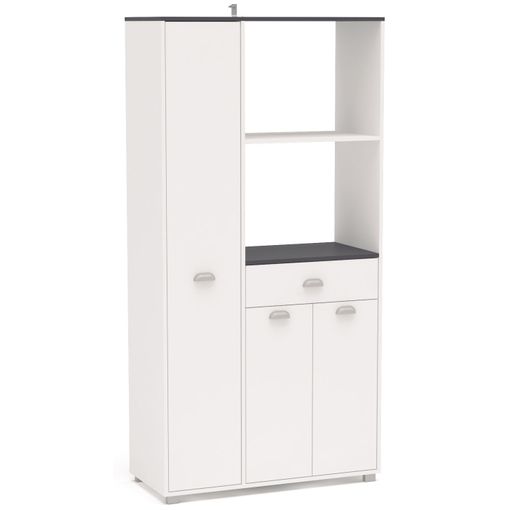 Buffet Asfeld Color Blanco 2 Armarios 1 Cajón Almacenaje Cocina